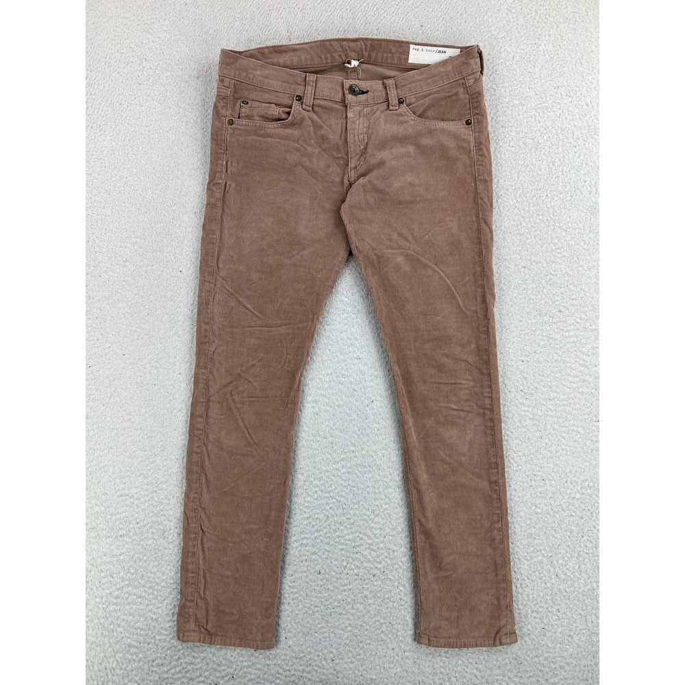 Rag & Bone Tomboy Jeans Womens 27 Beige Tan Mid Rise Corduroy Slim Stretch